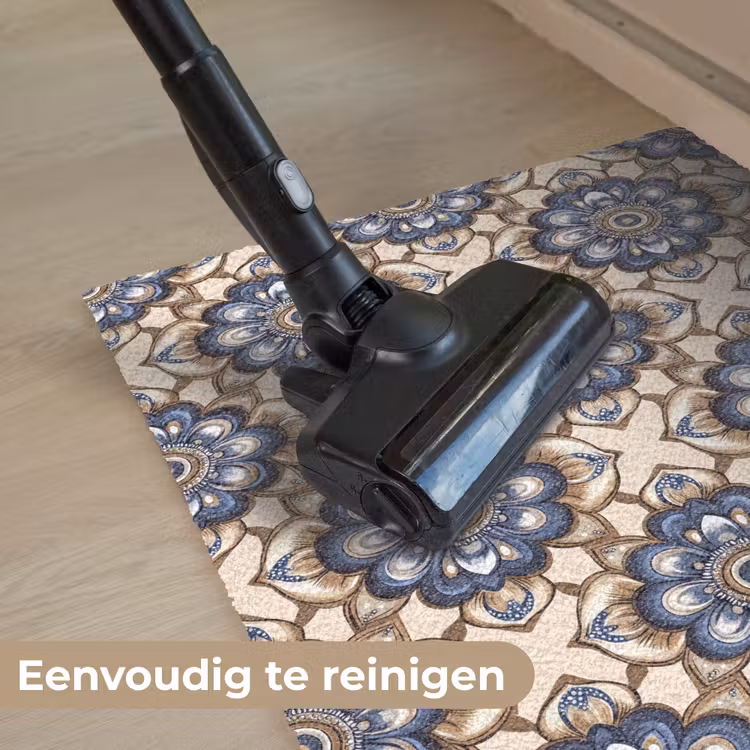 Floraal - Ornament - Blauw Deurmat klein 898 -reinigen_NL