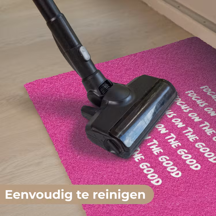 Focus on the good - Roze - wit Deurmat klein -reinigen_NL