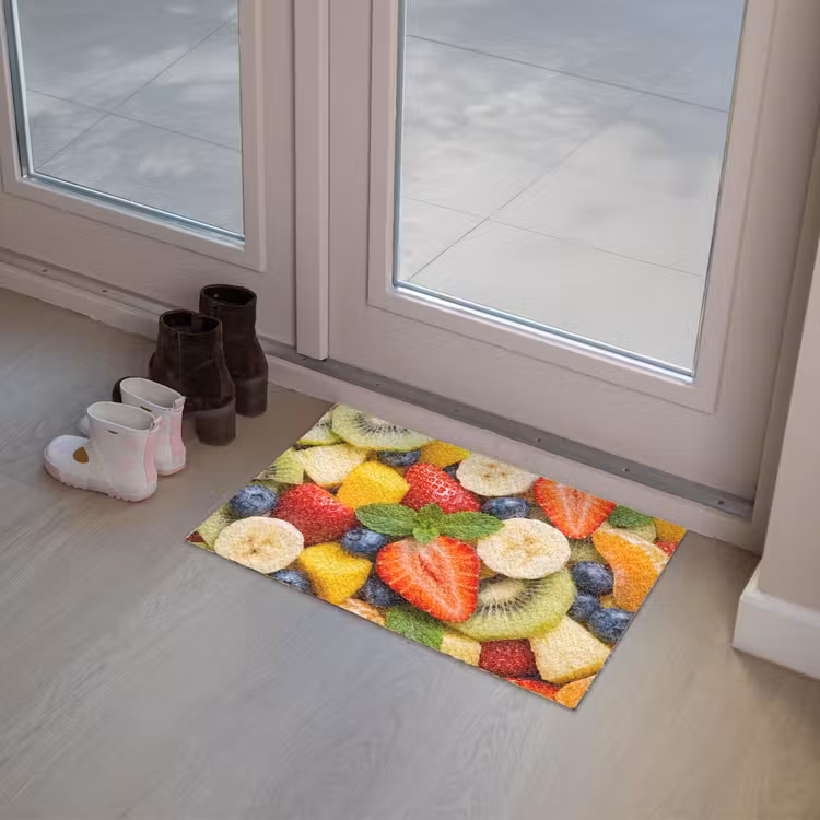 Fruit - Plakjes - Eten - Kleurrijk Deurmat klein -sfeer3