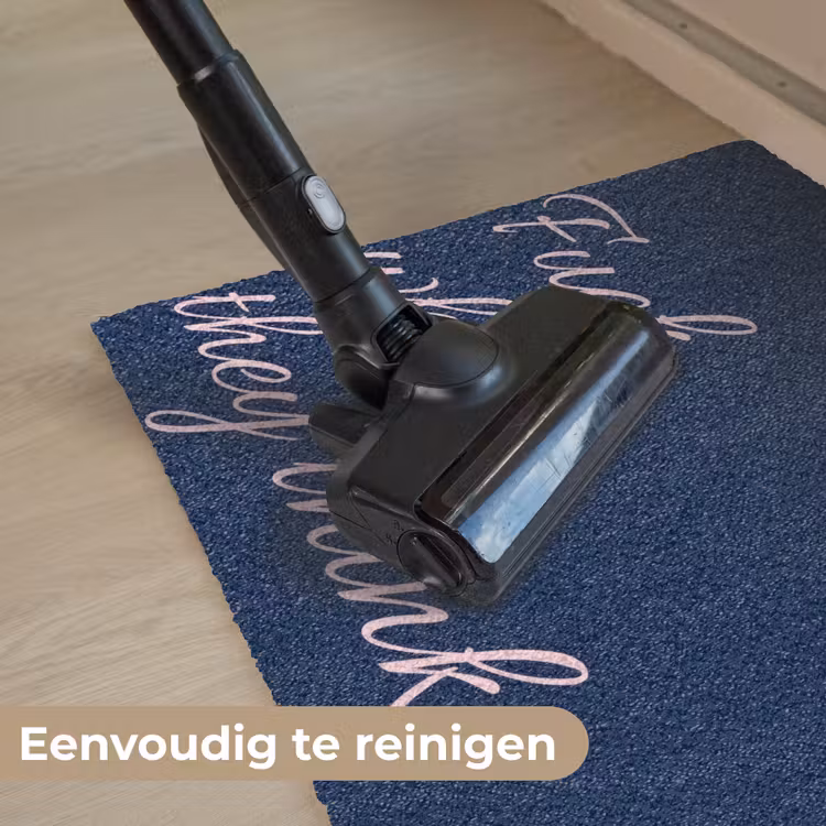 Fuck what they think - Blauw - Cursief Deurmat klein -reinigen_NL