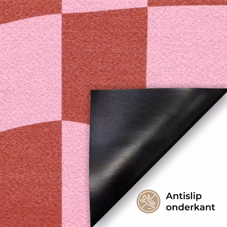 Furture - Geblokt - Rood Deurmat klein -antislip_NL