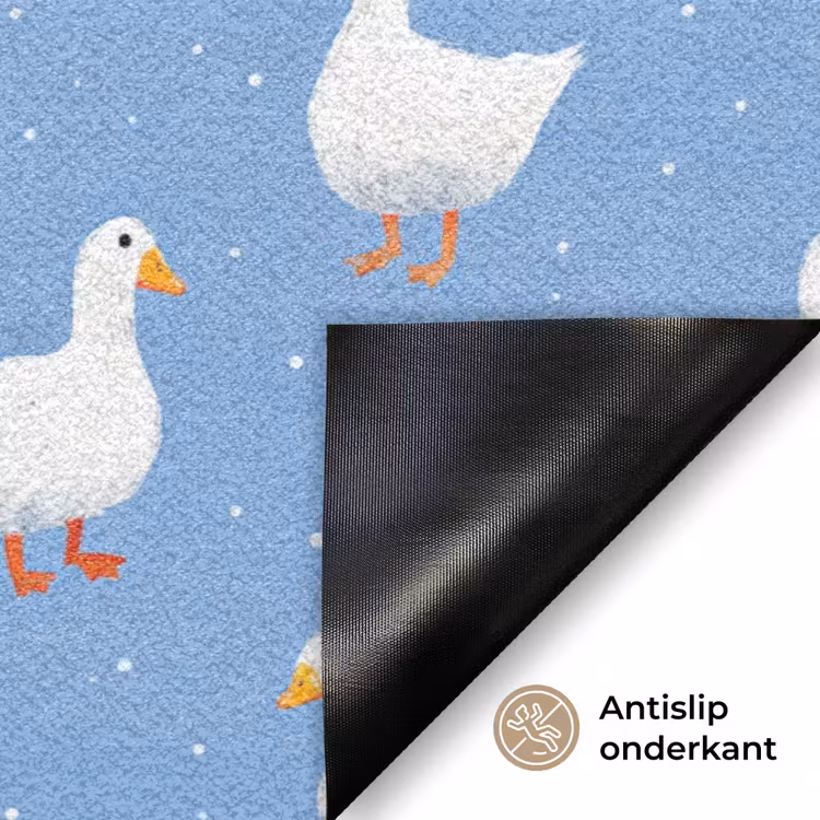 Ganzen - Elegant - Blauw Deurmat klein 898 -antislip_NL