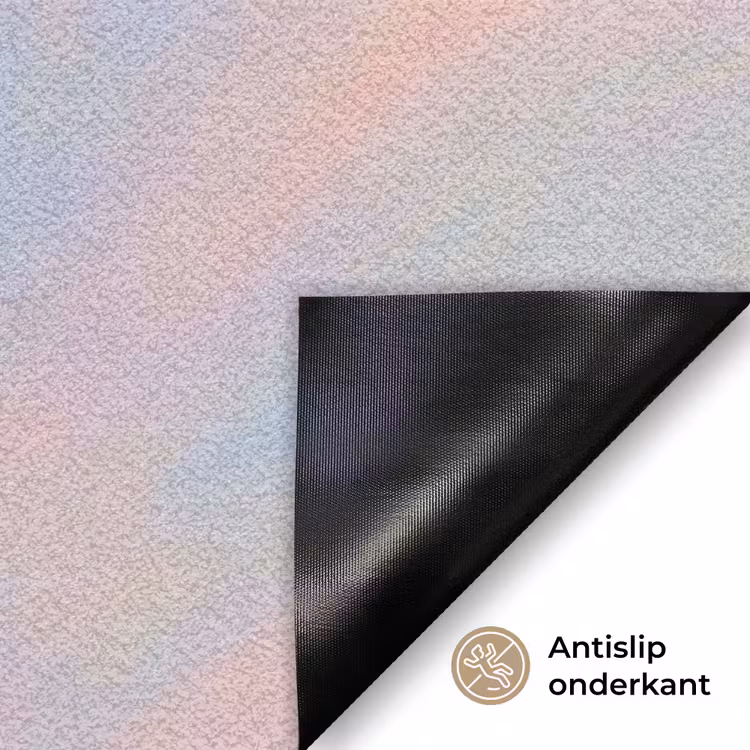 Garnaal - Subtiele structuur - Blauw - Roze Deurmat klein -antislip_NL