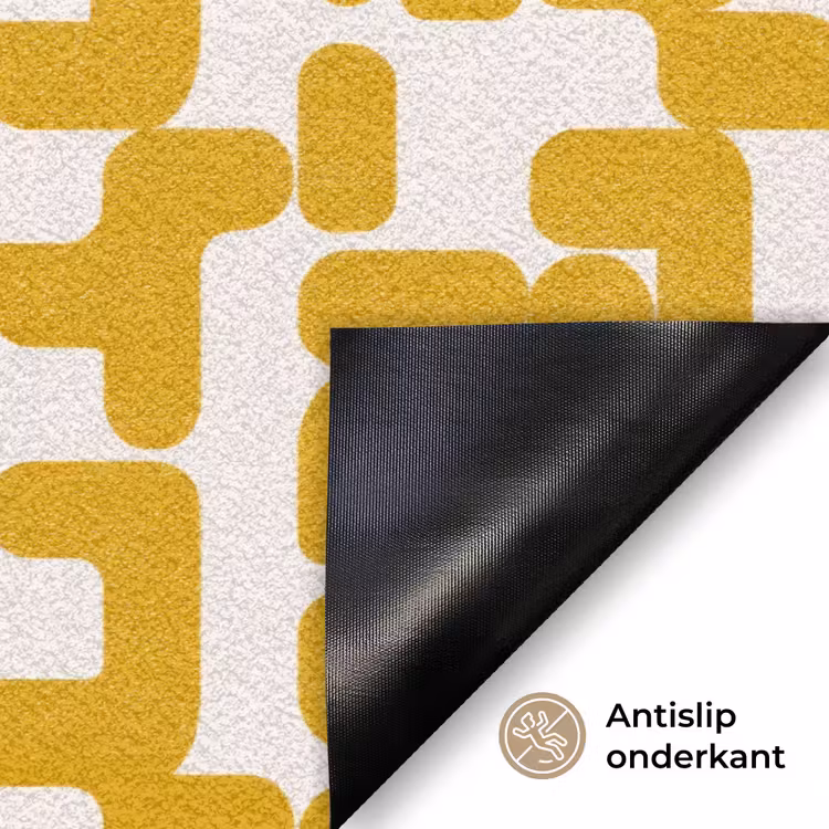 Geel - Beige - Patroon Deurmat klein 898 -antislip_NL