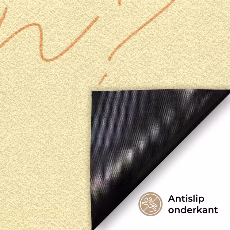 Geel - Oranje - if not now then when Deurmat klein -antislip_NL