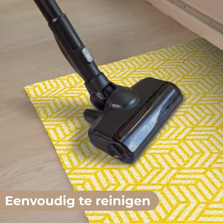 Geel - Patroon - Geometrisch Deurmat klein 898 -reinigen_NL
