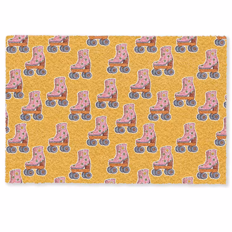 Geel - Rolschaatsen - Patroon Deurmat klein 898 -zkaufland3d
