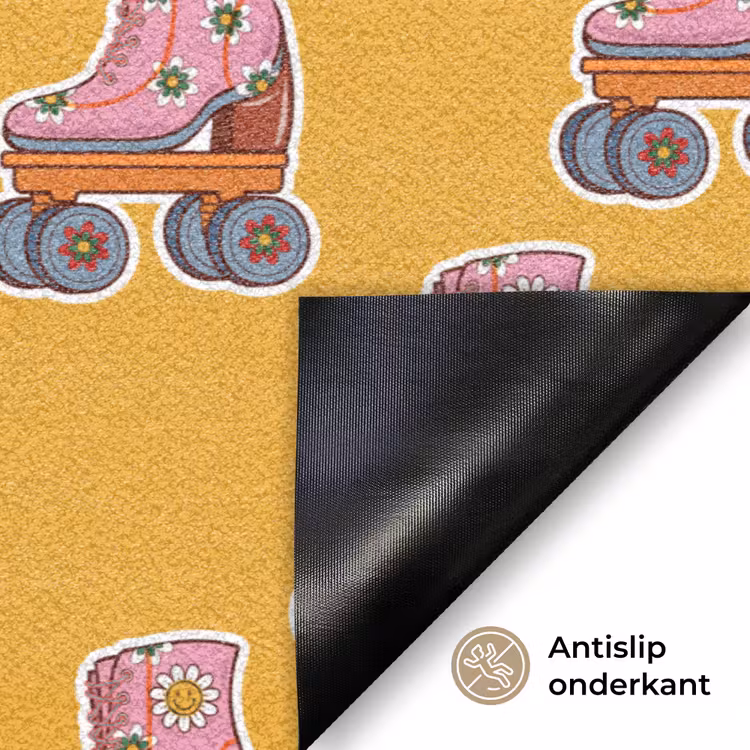 Geel - Rolschaatsen - Patroon Deurmat klein 898 -antislip_NL