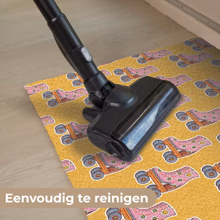 Geel - Rolschaatsen - Patroon Deurmat klein 898 -reinigen_NL