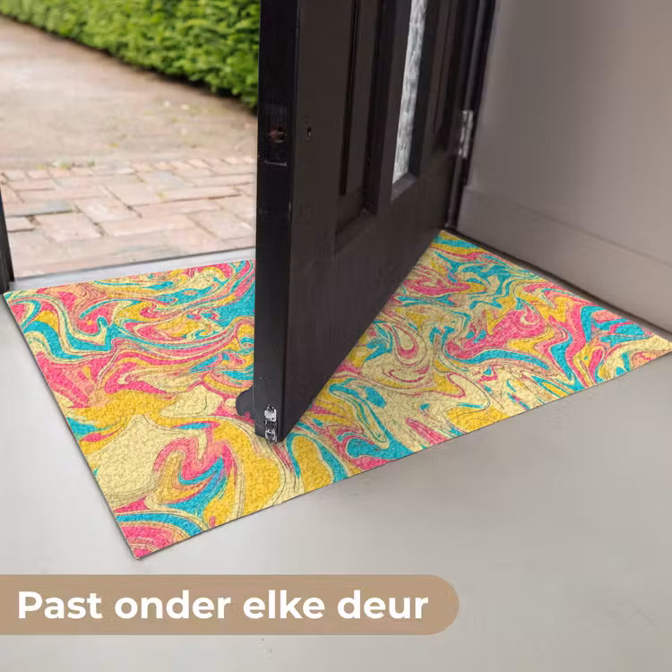 Geel - Roze - Blauw - Retro Deurmat klein -USP_NL