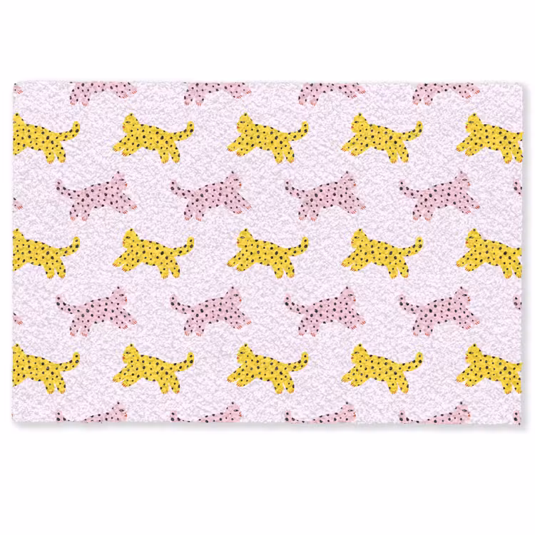Geel - Roze - Katten - Wit Deurmat klein 898 -zkaufland3d