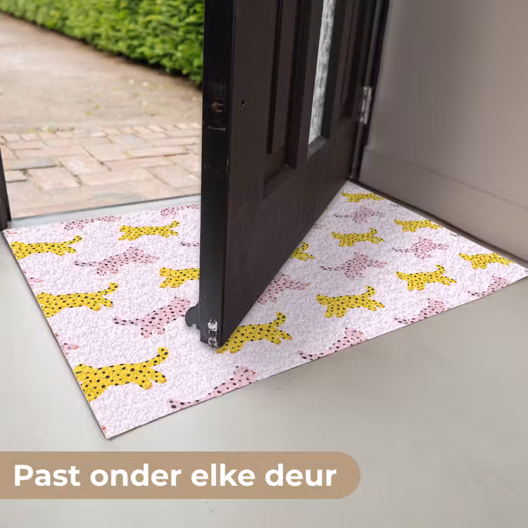 Geel - Roze - Katten - Wit Deurmat klein 898 -USP_NL