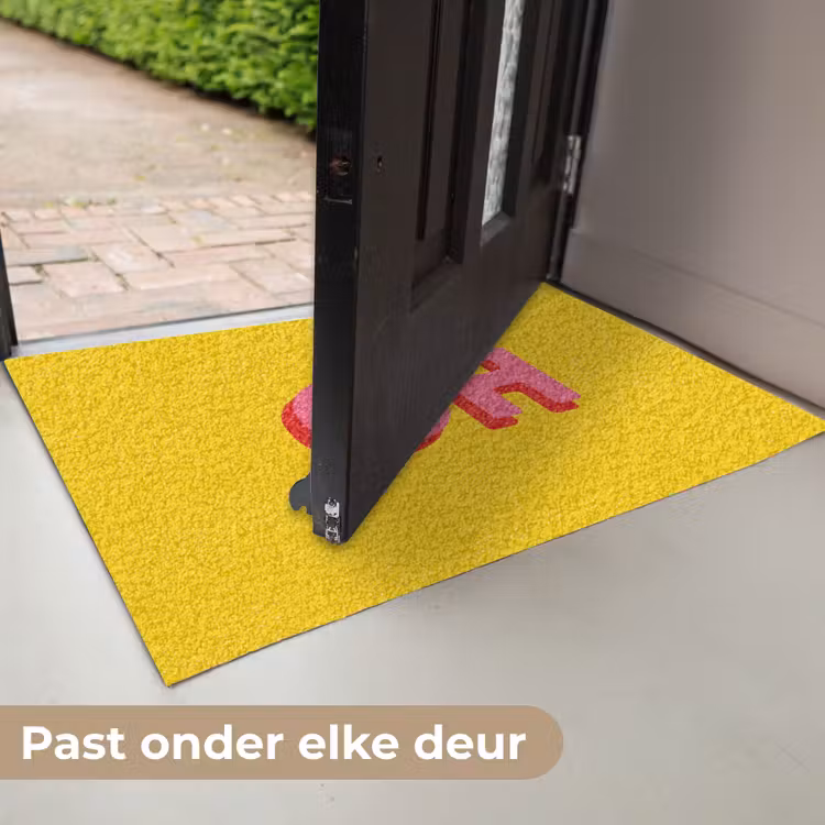 Geel - Roze - Oh - 3D Deurmat klein -USP_NL