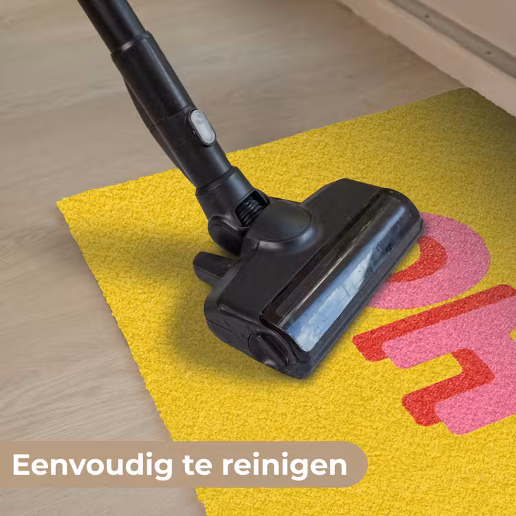 Geel - Roze - Oh - 3D Deurmat klein -reinigen_NL