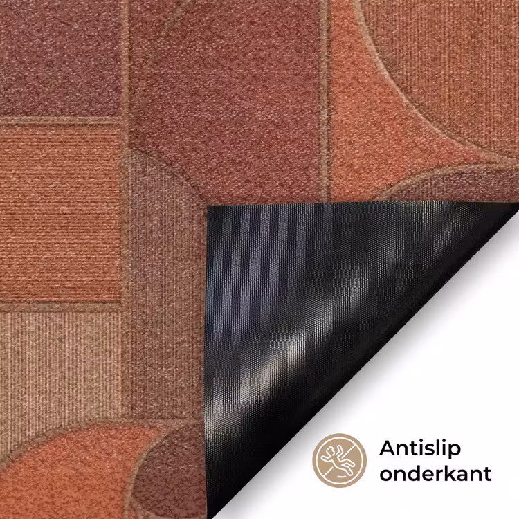 Geometrisch - Abstract - Textuur - Bruin Deurmat klein 898 -antislip_NL