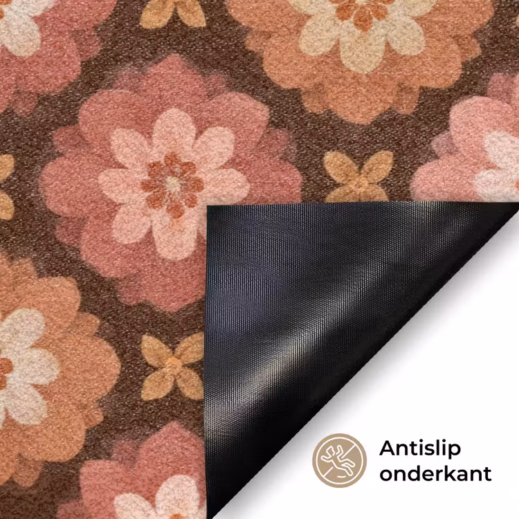 Geometrisch - Bloemen - Kleurrijk Deurmat klein 898 -antislip_NL