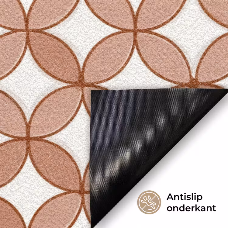 Geometrisch - Cirkels - Modern - Terracotta Deurmat klein 898 -antislip_NL