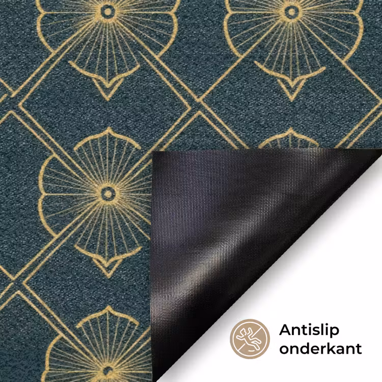 Geometrisch - Elegant - Groen Deurmat klein 898 -antislip_NL