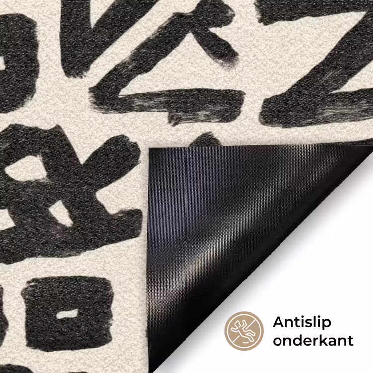 Geometrisch - Figuren - Zwart Deurmat klein 898 -antislip_NL