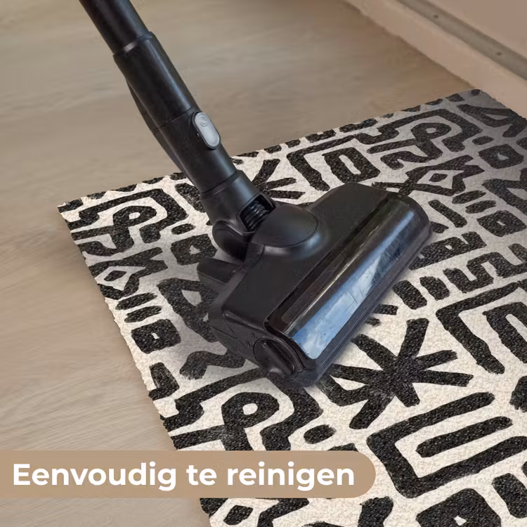Geometrisch - Figuren - Zwart Deurmat klein 898 -reinigen_NL