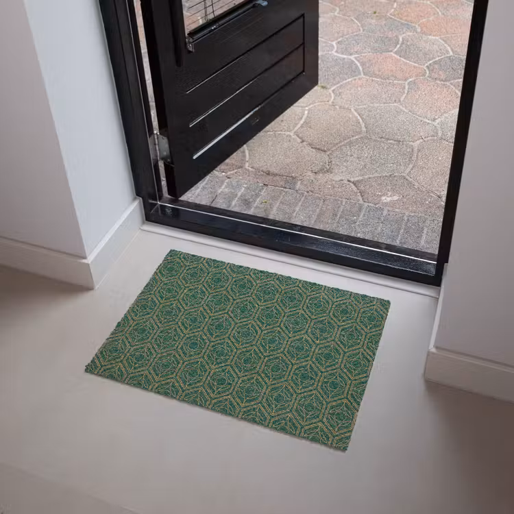 Geometrisch - Patroon - Groen Deurmat klein 898 -sfeer5