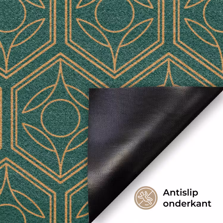 Geometrisch - Patroon - Groen Deurmat klein 898 -antislip_NL