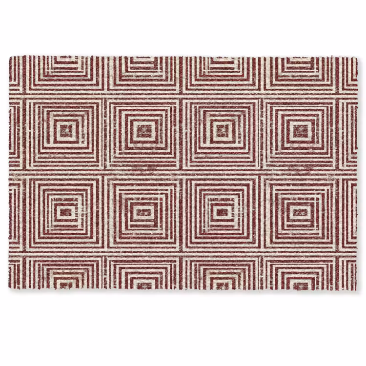 Geometrisch - Patroon - Rood Deurmat klein 898 -zkaufland3d