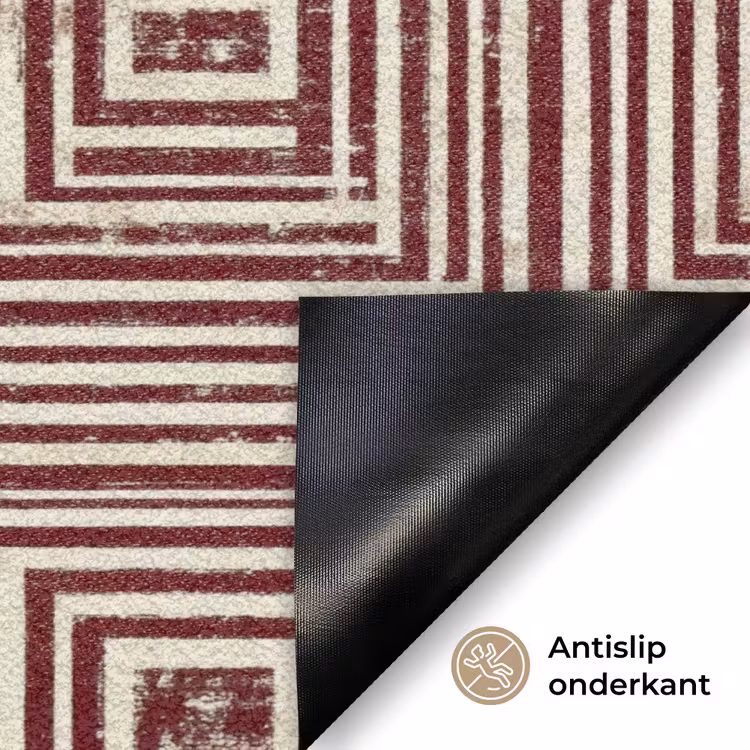 Geometrisch - Patroon - Rood Deurmat klein 898 -antislip_NL