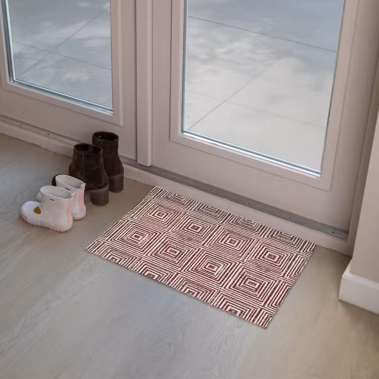 Geometrisch - Patroon - Rood Deurmat klein 898 -sfeer3