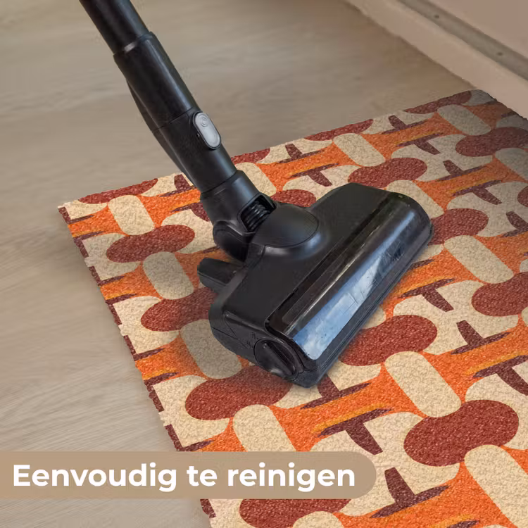 Geometrisch - Retro - Oranje Deurmat klein 898 -reinigen_NL