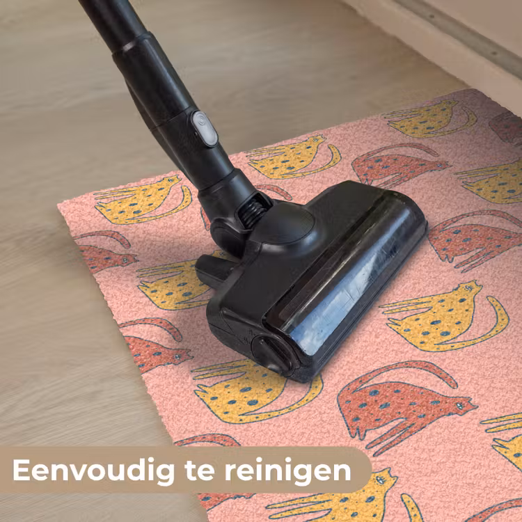 Gestipt - Katten - Zalmroze Deurmat klein 898 -reinigen_NL