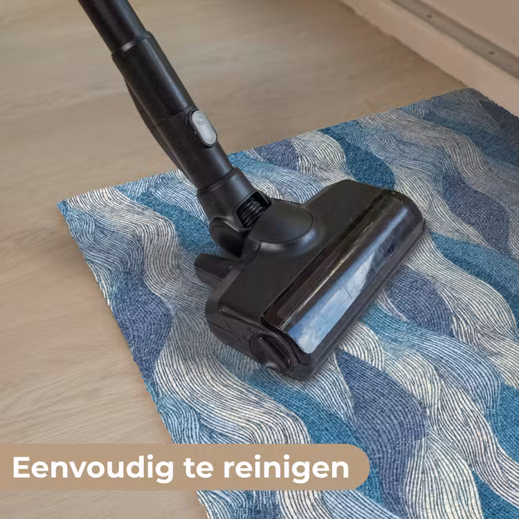 Getekend - Blauw - Wit - Golvend - Streepjes Deurmat klein 898 -reinigen_NL