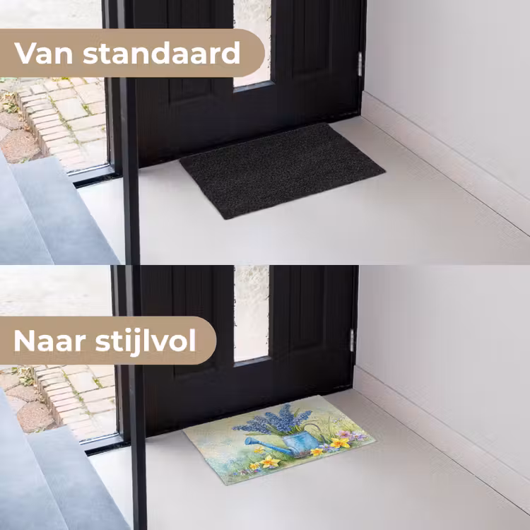 Gieter - Lavendel - Bloesems Deurmat klein -voor-na_NL