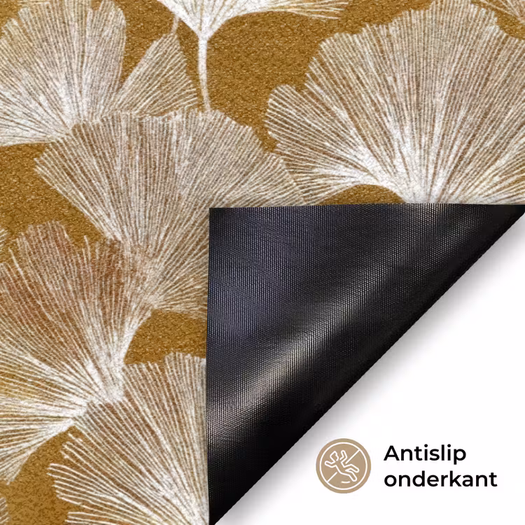 Ginkgo - Bladeren - Goud Deurmat klein 898 -antislip_NL