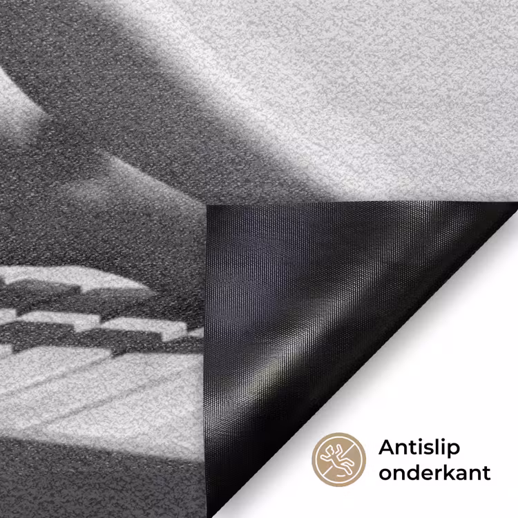 Glamour - Modern - Zwart - Wit Deurmat klein -antislip_NL