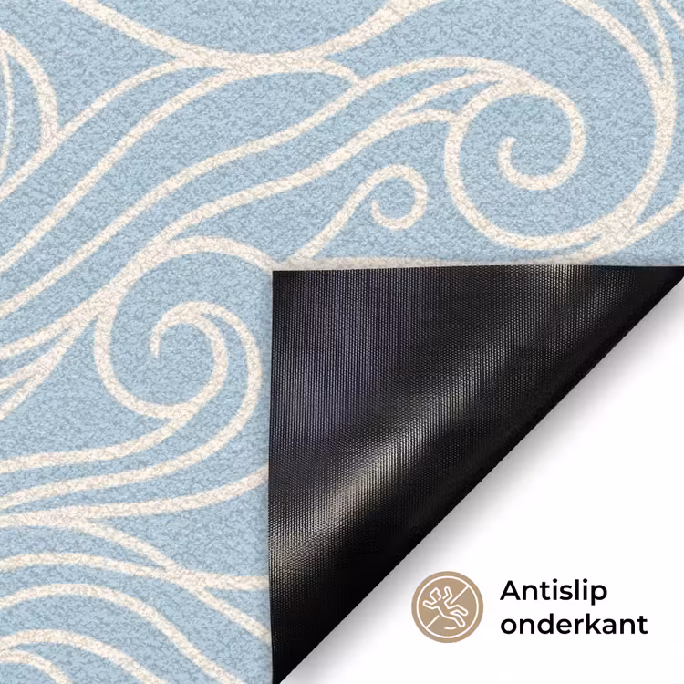 Golf - Abstract - Natuur - Modern - Blauw Deurmat klein -antislip_NL