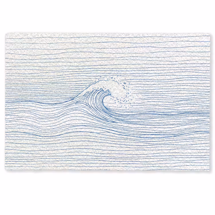Golf - Brekende - Natuur - Minimalistisch - Blauw Deurmat klein -zkaufland3d