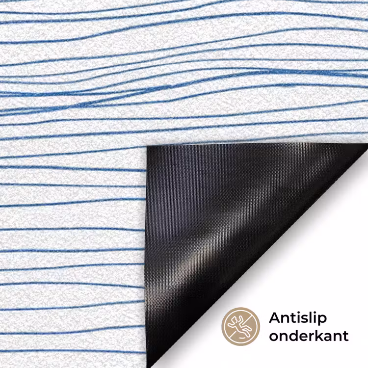 Golf - Brekende - Natuur - Minimalistisch - Blauw Deurmat klein -antislip_NL