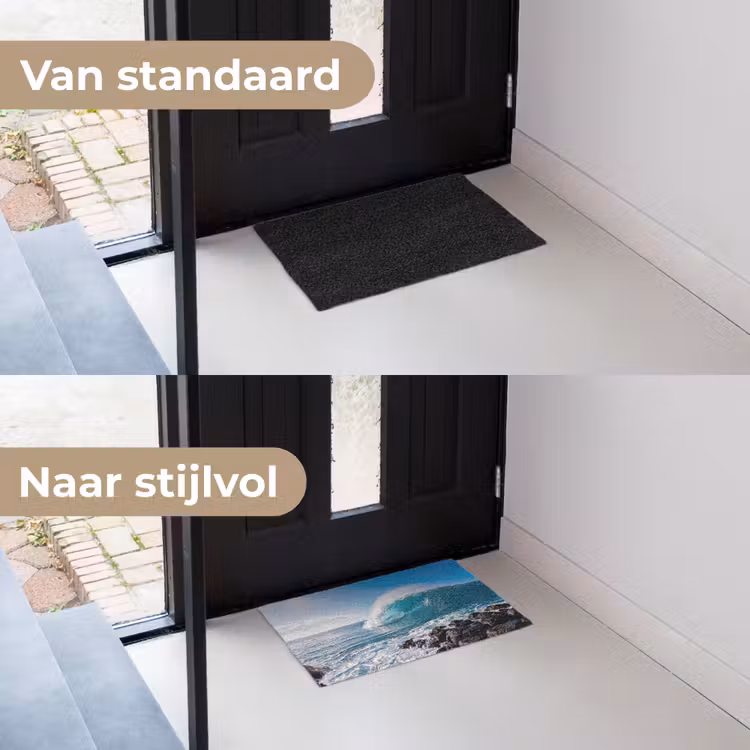 Golf - Oceaan - Brekend - Water - Blauw Deurmat klein -voor-na_NL