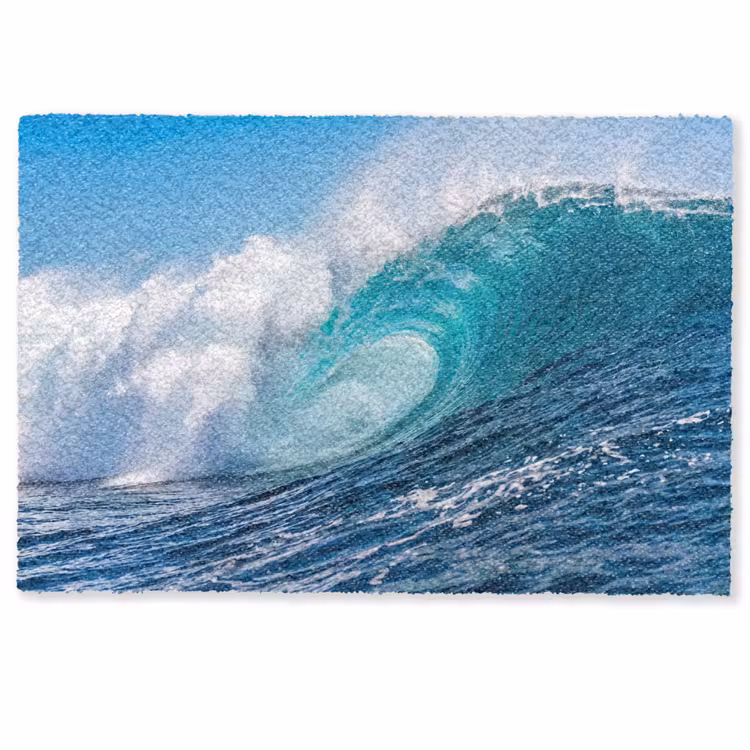 Golf - Oceaan - Water - Dynamisch - Blauw Deurmat klein -zkaufland3d