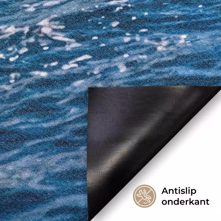 Golf - Oceaan - Water - Dynamisch - Blauw Deurmat klein -antislip_NL