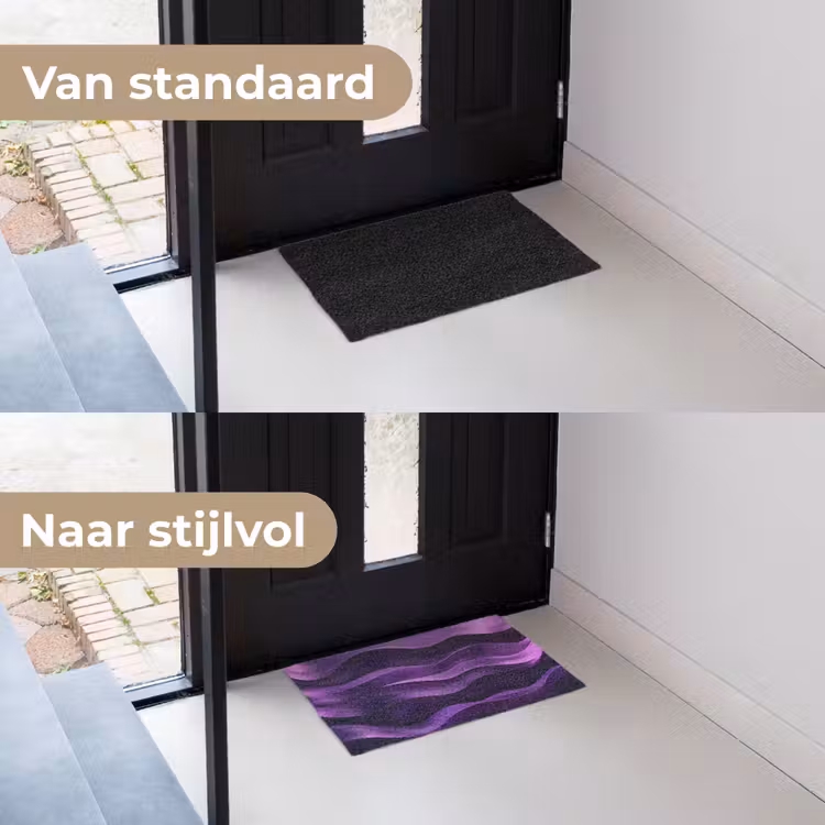 Golven - Abstract - Paars Deurmat klein -voor-na_NL