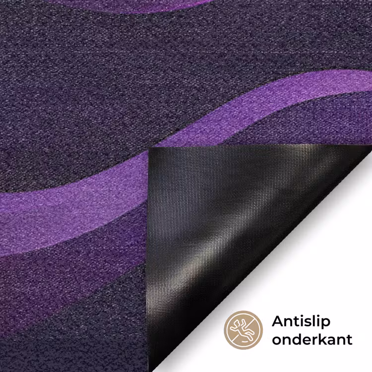 Golven - Abstract - Paars Deurmat klein -antislip_NL