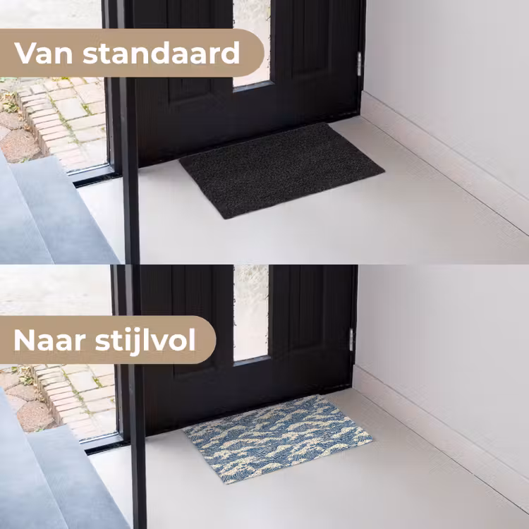 Golven - Klassiek - Blauw Deurmat klein 898 -voor-na_NL