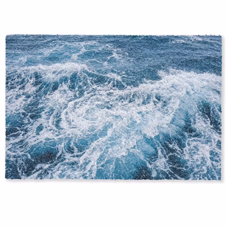Golven - Oceaan - Blauw Deurmat klein -zkaufland3d