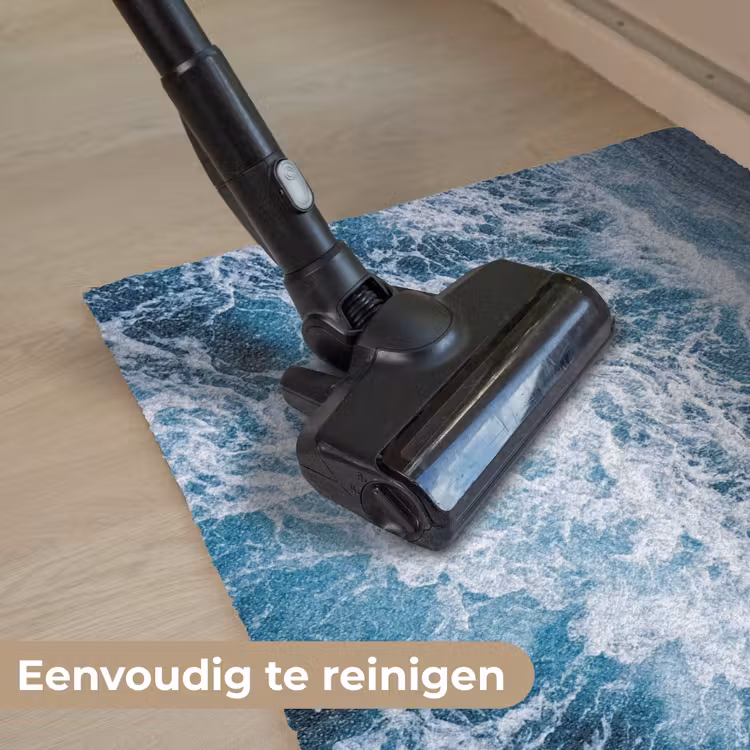 Golven - Oceaan - Blauw Deurmat klein -reinigen_NL