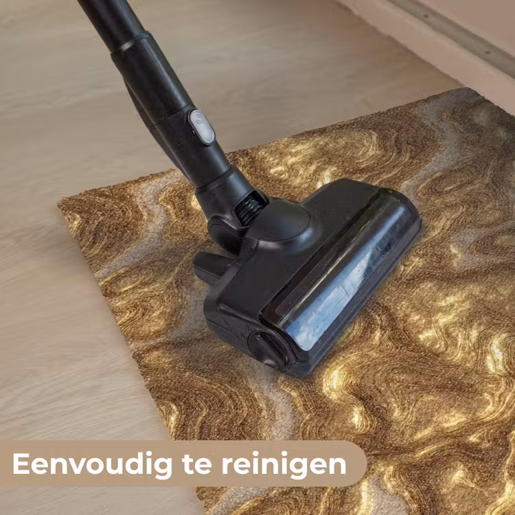 Golven - Organisch - Goud - Crème Deurmat klein 898 -reinigen_NL
