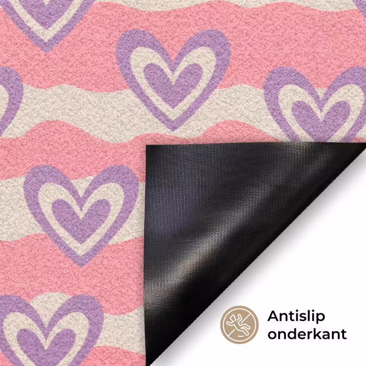 Golven - Patroon - Hartjes - Retro Deurmat klein 898 -antislip_NL