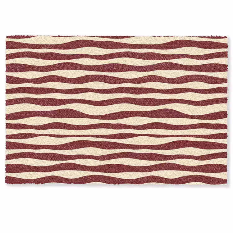 Golven - Rood - Patroon - Crème Deurmat klein 898 -zkaufland3d