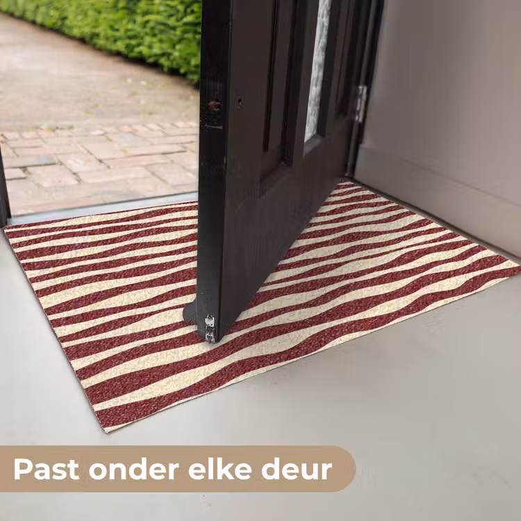 Golven - Rood - Patroon - Crème Deurmat klein 898 -USP_NL